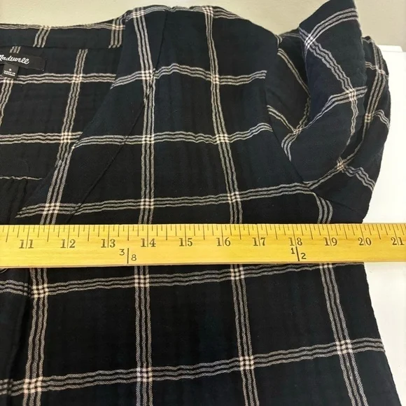 Madewell Windowpane Lightspun Evert Top Women’s Size Small - Picture 11 of 12